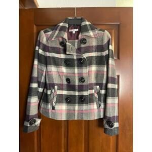 Cabi Plaid Pea coat size 4